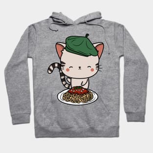 Cat eating Spaghetti - Tabby Cat Hoodie